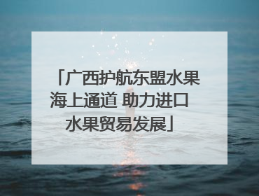 广西护航东盟水果海上通道 助力进口水果贸易发展