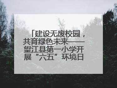 建设无废校园，共育绿色未来——望江县第一小学开展“六五”环境日主题活动