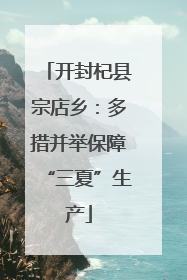 开封杞县宗店乡：多措并举保障“三夏”生产