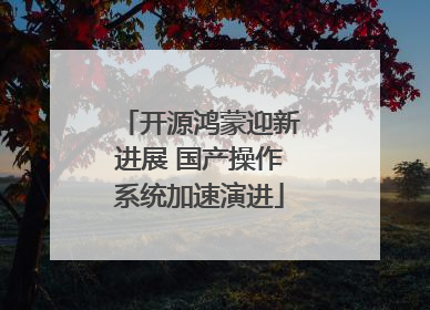 开源鸿蒙迎新进展 国产操作系统加速演进