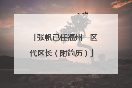 张帆已任福州一区代区长（附简历）