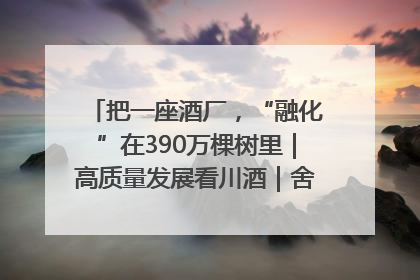 把一座酒厂，“融化”在390万棵树里｜高质量发展看川酒｜舍得酒｜舍得酒业｜舍得老酒｜沱牌酒