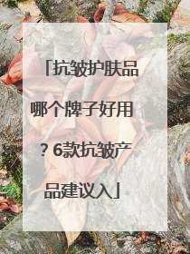 抗皱护肤品哪个牌子好用？6款抗皱产品建议入