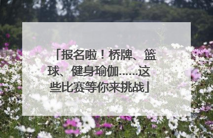 报名啦！桥牌、篮球、健身瑜伽……这些比赛等你来挑战