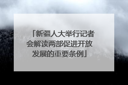 新疆人大举行记者会解读两部促进开放发展的重要条例