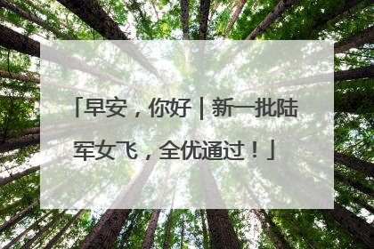 早安，你好｜新一批陆军女飞，全优通过！