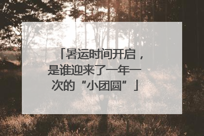 暑运时间开启，是谁迎来了一年一次的“小团圆”