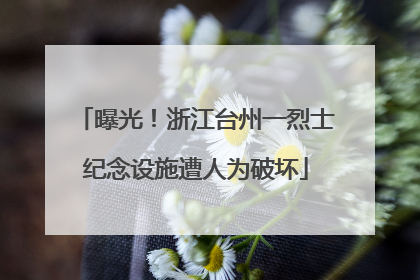 曝光！浙江台州一烈士纪念设施遭人为破坏