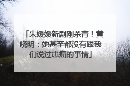朱媛媛新剧刚杀青！黄晓明：她甚至都没有跟我们说过患癌的事情