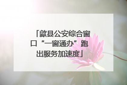 歙县公安综合窗口“一窗通办”跑出服务加速度