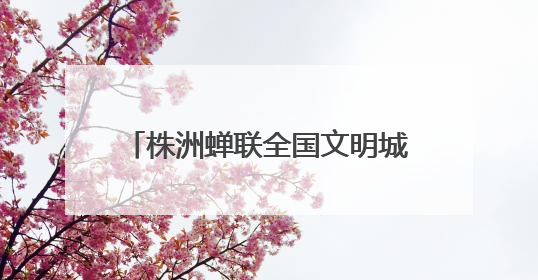 株洲蝉联全国文明城市称号 多项文明创建成果获全国表彰