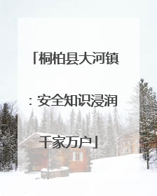 桐柏县大河镇：安全知识浸润千家万户