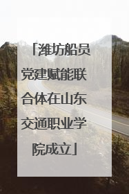 潍坊船员党建赋能联合体在山东交通职业学院成立