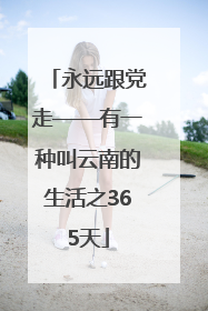 永远跟党走——有一种叫云南的生活之365天