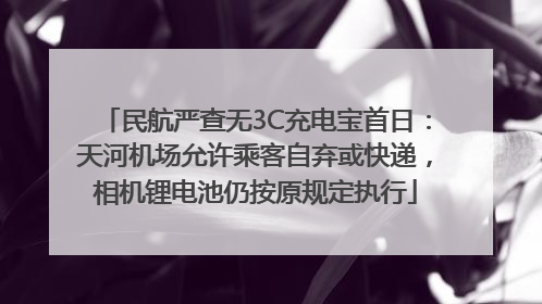 民航严查无3C充电宝首日：天河机场允许乘客自弃或快递，相机锂电池仍按原规定执行