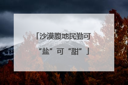 沙漠腹地民勤可“盐”可“甜”