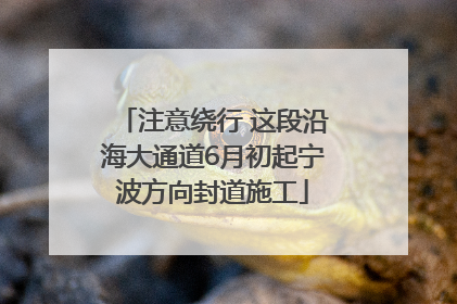 注意绕行 这段沿海大通道6月初起宁波方向封道施工