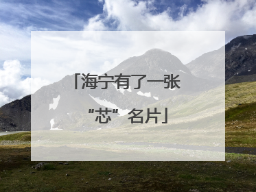 海宁有了一张“芯”名片