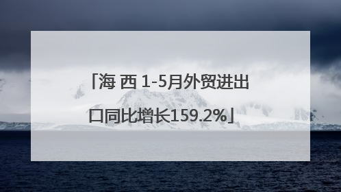海 西 1-5月外贸进出口同比增长159.2%