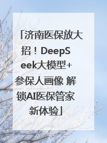 济南医保放大招！DeepSeek大模型+参保人画像 解锁AI医保管家新体验