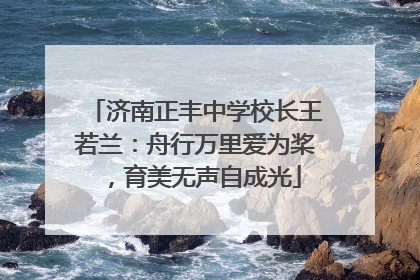 济南正丰中学校长王若兰：舟行万里爱为桨，育美无声自成光