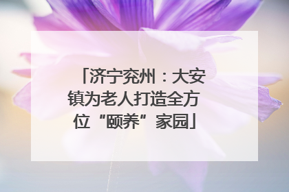 济宁兖州：大安镇为老人打造全方位“颐养”家园