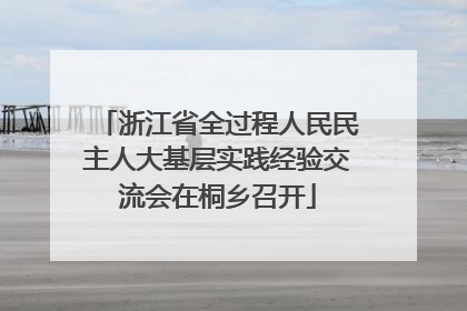 浙江省全过程人民民主人大基层实践经验交流会在桐乡召开