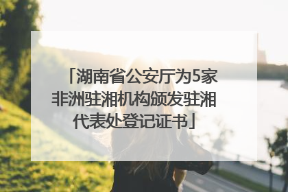 湖南省公安厅为5家非洲驻湘机构颁发驻湘代表处登记证书