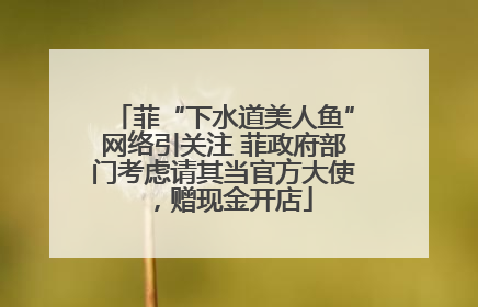 菲“下水道美人鱼”网络引关注 菲政府部门考虑请其当官方大使，赠现金开店