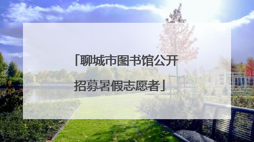 聊城市图书馆公开招募暑假志愿者