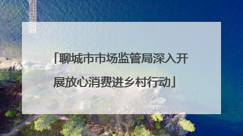 聊城市市场监管局深入开展放心消费进乡村行动