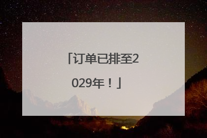 订单已排至2029年！