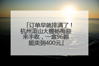 订单早就排满了！杭州萧山大棚杨梅迎来丰收，一盒96颗能卖到400元