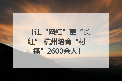 让“网红”更“长红” 杭州培育“村播”2600余人