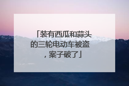 装有西瓜和蒜头的三轮电动车被盗，案子破了
