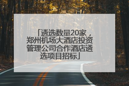 遴选数量20家，郑州机场大酒店投资管理公司合作酒店遴选项目招标
