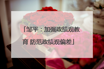 邹平：加强政绩观教育 防范政绩观偏差