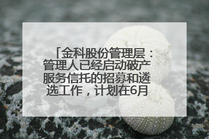 金科股份管理层：管理人已经启动破产服务信托的招募和遴选工作，计划在6月初召开评审会