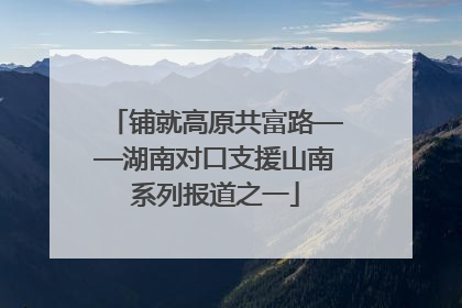 铺就高原共富路——湖南对口支援山南系列报道之一