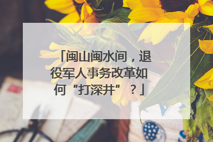闽山闽水间，退役军人事务改革如何“打深井”？