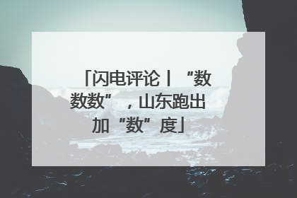 闪电评论丨“数数数”，山东跑出加“数”度
