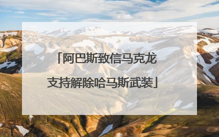 阿巴斯致信马克龙 支持解除哈马斯武装