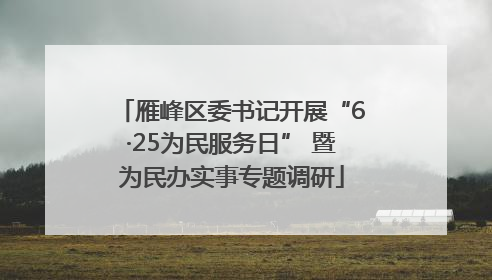 雁峰区委书记开展“6·25为民服务日” 暨为民办实事专题调研