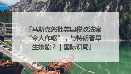 马斯克怒批美国税改法案“令人作呕”，与特朗普早生嫌隙？｜国际识局