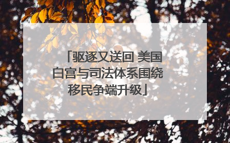 驱逐又送回 美国白宫与司法体系围绕移民争端升级