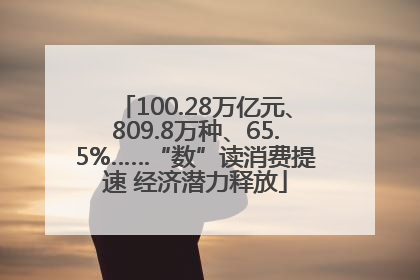 100.28万亿元、809.8万种、65.5%……“数”读消费提速 经济潜力释放