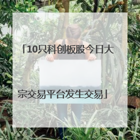 10只科创板股今日大宗交易平台发生交易