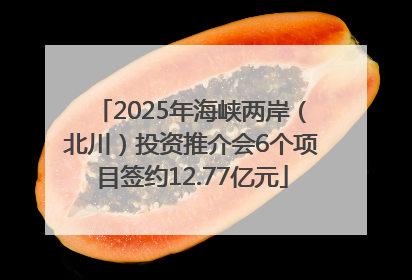 2025年海峡两岸（北川）投资推介会6个项目签约12.77亿元