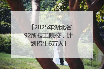 2025年湖北省92所技工院校，计划招生6万人