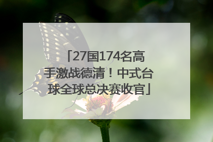 27国174名高手激战德清！中式台球全球总决赛收官